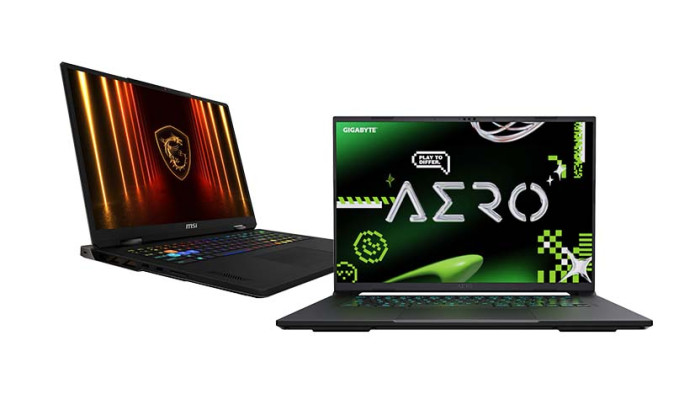 Das MSI Vector 18 HX AI und das Gigabyte Aero X16 (Bild: Notebooksbilliger)
